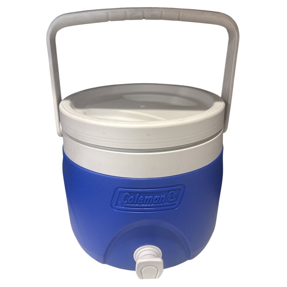Coleman 2009 2 Gallon Cooler Beverage Jug Stackable Party Stacker Blue w/ Faucet